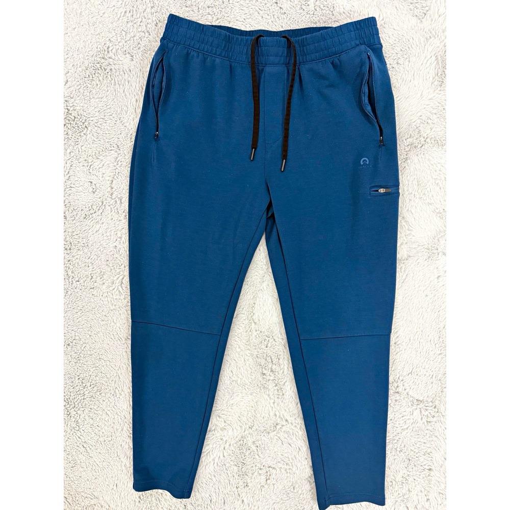 Glacier Jogger Pants Drawstring Elastic Waist Zip Pocket Blue Men's Size Large